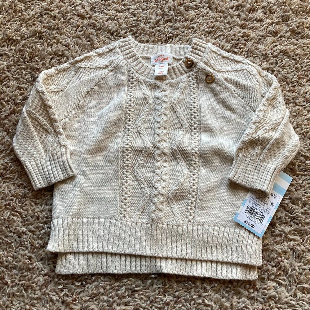 Cat & Jack Cream Sweater Size 6mo NWT